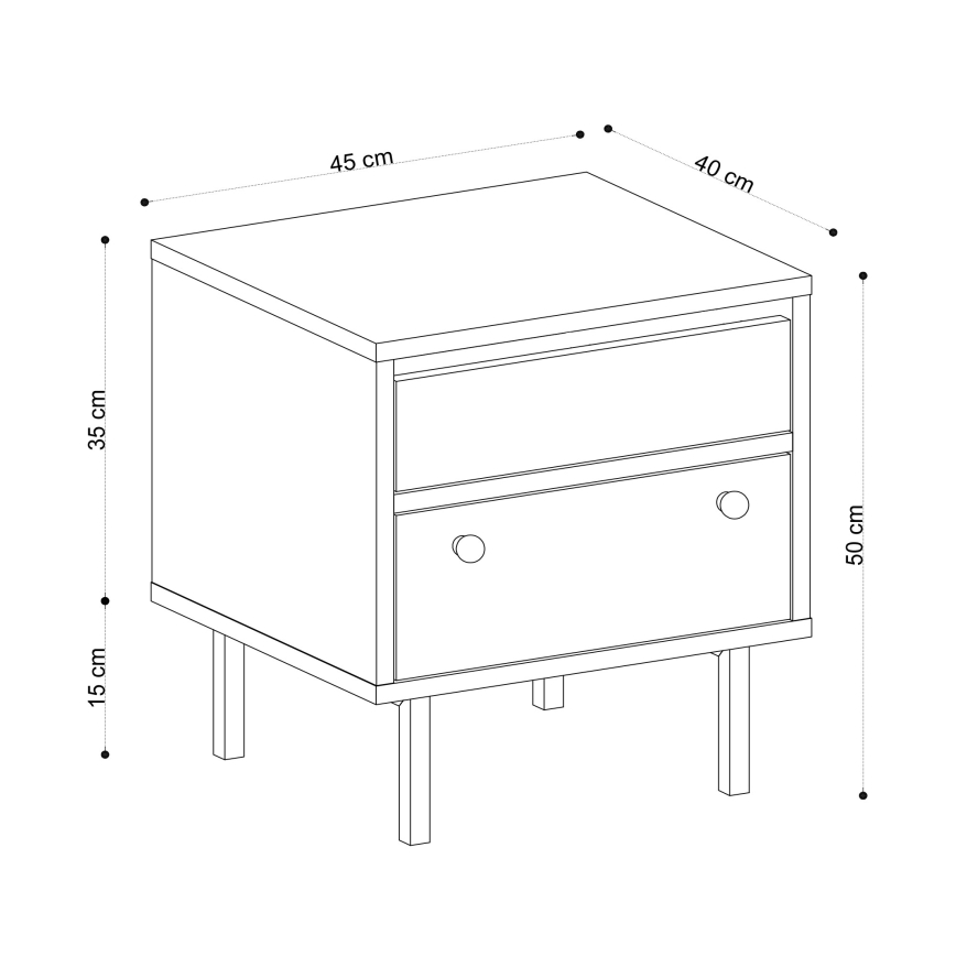 Naktinė spintelė PEDRO 40x45 cm ruda