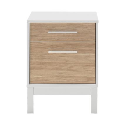 Naktinis staliukas 60x45 cm balta/ruda