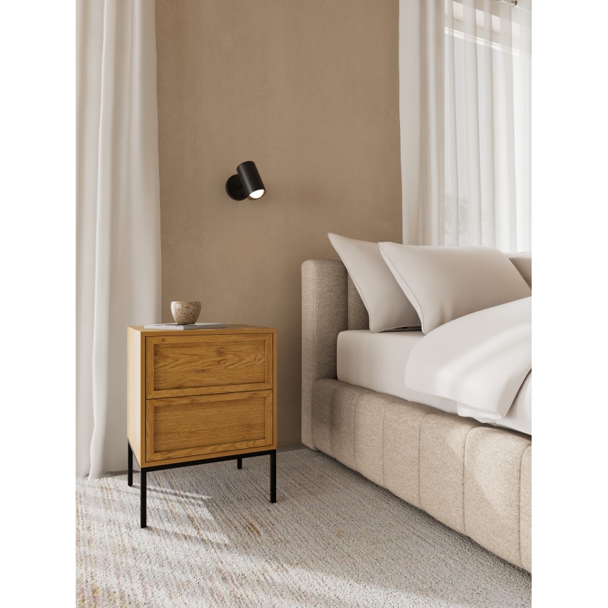 Naktinis staliukas ALIN 46x40 cm šviesiai rudos spalvos
