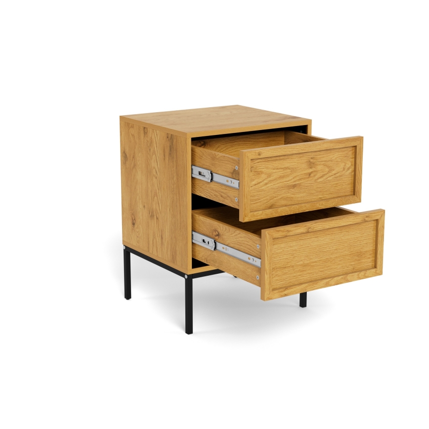 Naktinis staliukas ALIN 46x40 cm šviesiai rudos spalvos