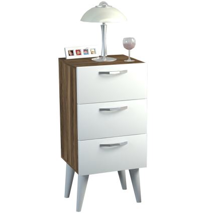 Naktinis staliukas BELLINI 80x40 cm ruda/balta