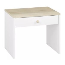 Naktinis staliukas BUBO 58x69 cm balta/smėlio spalva
