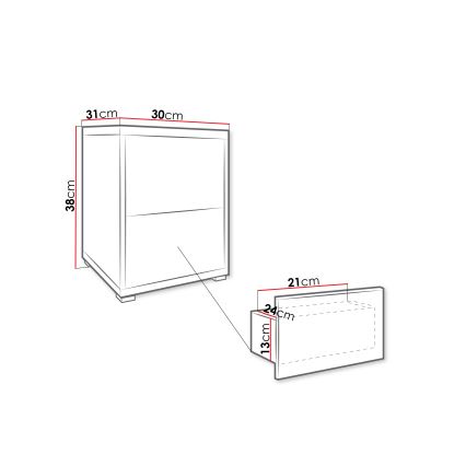 Naktinis staliukas GESITA 38x30 cm kašmyro spalvos