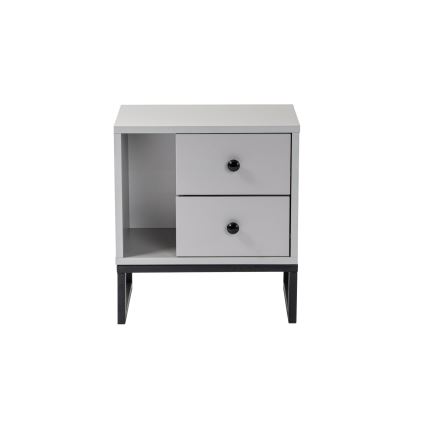 Naktinis staliukas GLIMMER 50x45,2 cm pilka/juoda