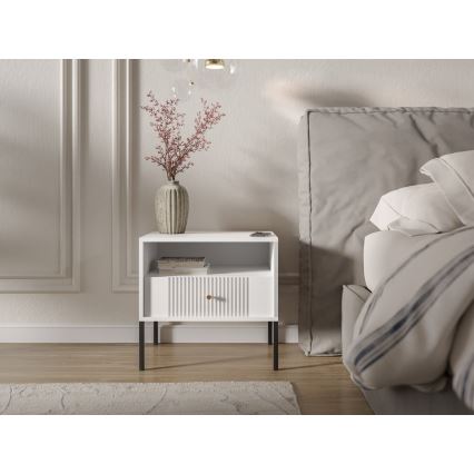 Naktinis staliukas LUE baltas/juodas