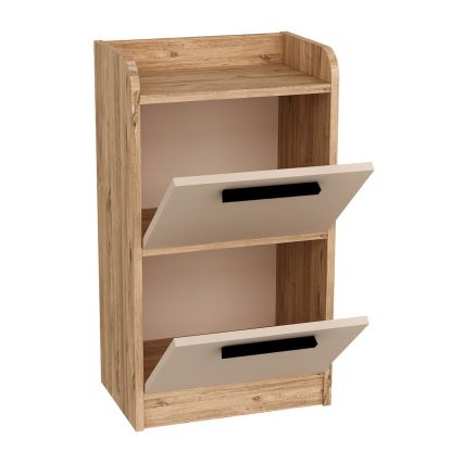 Naktinis staliukas LUSES 79,4x45 cm pušis atlantic/smėlio spalva