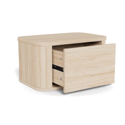 Naktinis staliukas MADERA 46x30 cm, baltas ąžuolas