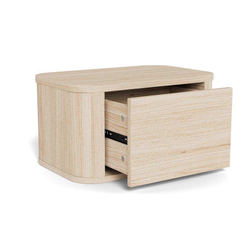 Naktinis staliukas MADERA 46x30 cm, baltas ąžuolas