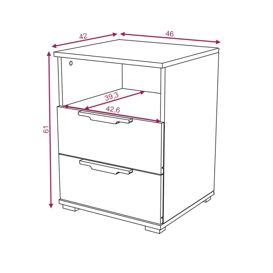 Naktinis staliukas NED ąžuolas Sonoma