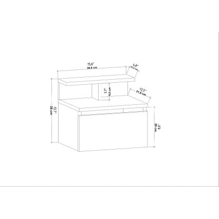 Naktinis staliukas NOVEN antracitas