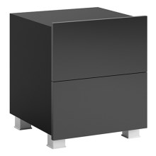 Naktinis staliukas PAVO 45x40 cm blizgi juoda/matinė juoda