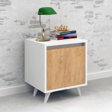 Naktinis staliukas PIONA 52x45 cm baltas/smėlio spalvos
