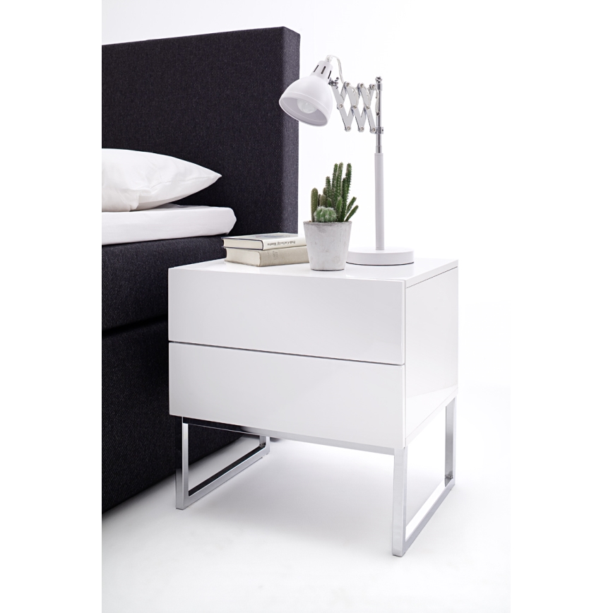 Naktinis staliukas ROCKY baltas