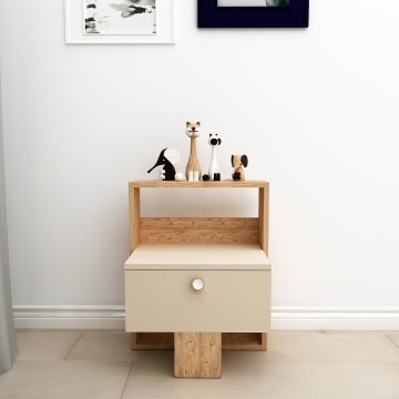 Naktinis staliukas SNEKER 60x48,6 cm smėlio spalva/pušis atlantic