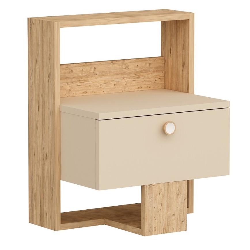 Naktinis staliukas SNEKER 60x48,6 cm smėlio spalva/pušis atlantic