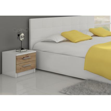 Naktinis staliukas TOD baltas/ąžuolas artisan