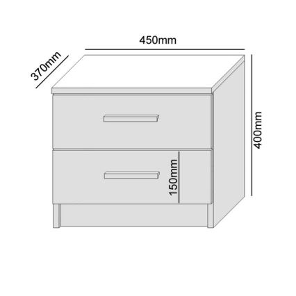 Naktinis staliukas TOD baltas/ąžuolas artisan