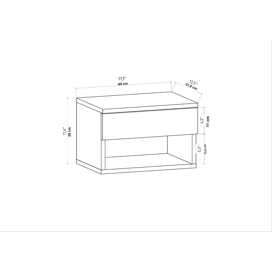 Naktinis staliukas VETRA antracito spalvos