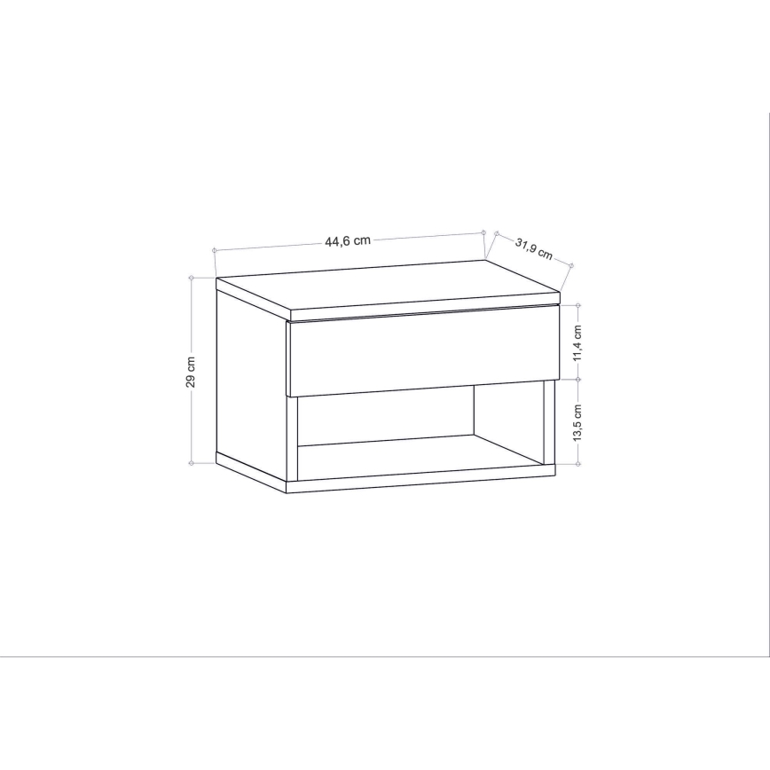 Naktinis staliukas VETRA baltas