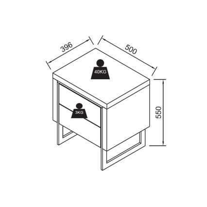 Naktinis staliukas ZARINE, ąžuolas