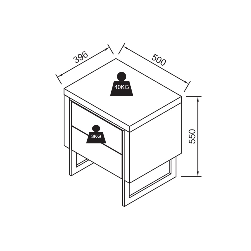 Naktinis staliukas ZARINE, ąžuolas