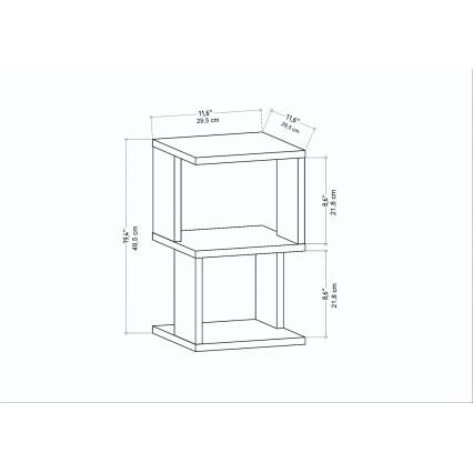 Naktinis staliukas ZUNA ąžuolas/balta