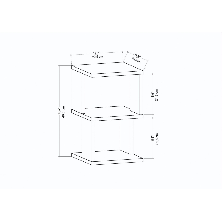 Naktinis staliukas ZUNA ąžuolas/balta