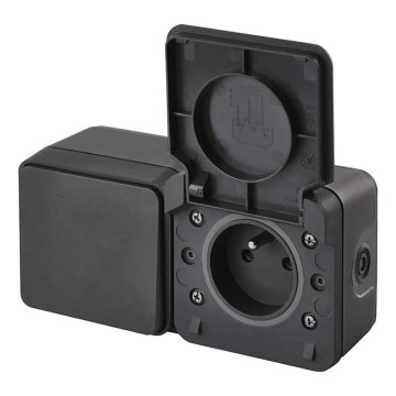 Namų jungiklis pakaitinis su lizdu 250V/16A IP55