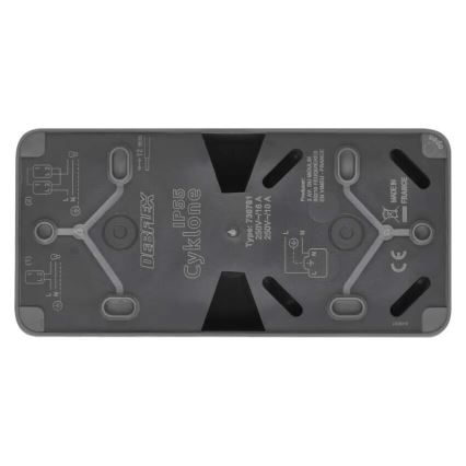 Namų jungiklis pakaitinis su lizdu 250V/16A IP55