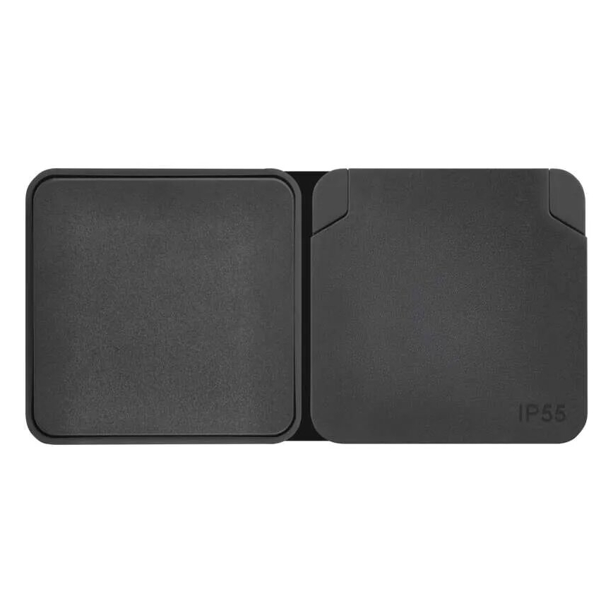 Namų jungiklis pakaitinis su lizdu 250V/16A IP55