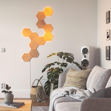 Nanoleaf - KOMPLEKTAS 3x LED pritemdoma panelė HEXAGONS LED/2W/230V Wi-Fi