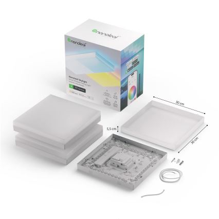Nanoleaf - KOMPLEKTAS 3x RGBW Reguliuojamas lubinis šviestuvas SKYLIGHT 1xLED/18W/230V + 2xLED/16W/230V 2700-6500K Wi-Fi
