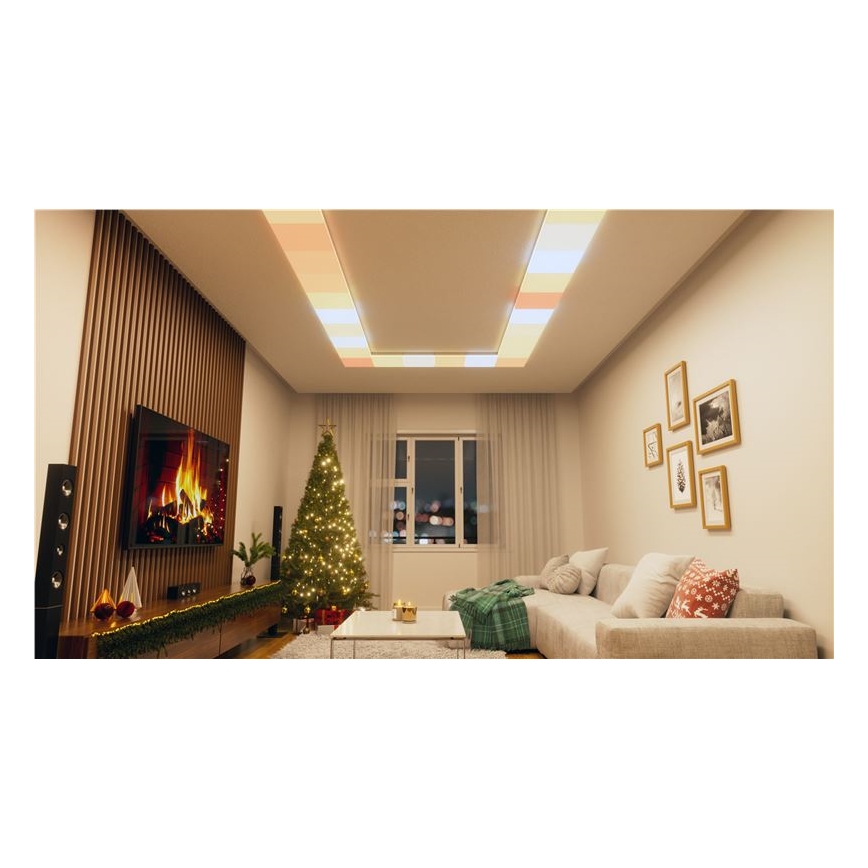 Nanoleaf - Rinkinys 3x LED RGBW pritemdomas lubinis šviestuvas SKYLIGHT LED/18W/230V + 2xLED/16W/230V 2700-6500K Wi-Fi