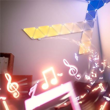 Nanoleaf - RINKINYS 15x LED RGB pritemdomos panelės RHYTHM LED / 2W / 230V Wi-Fi