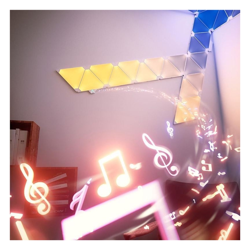 Nanoleaf - RINKINYS 15x LED RGB pritemdomos panelės RHYTHM LED / 2W / 230V Wi-Fi