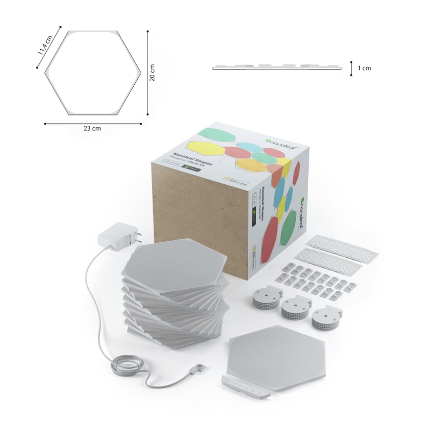 Nanoleaf - RINKINYS 15x LED RGB reguliuojamas šviesos diodų skydelis LED/2W/230V 1200-6500K Wi-Fi