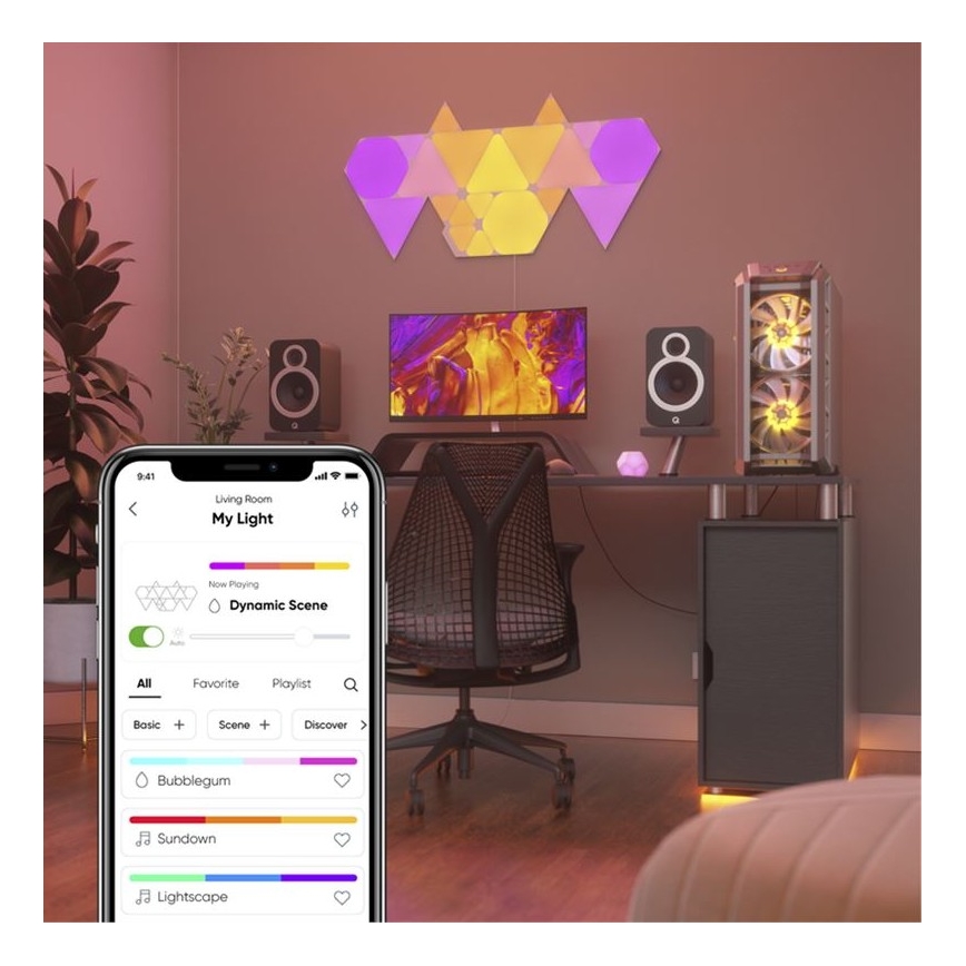 Nanoleaf NL47-2002TW-4PK - 4 Rinkinys LED RGB pritemdomas skydelis TRIANGLES LED / 1,5W Wi-Fi