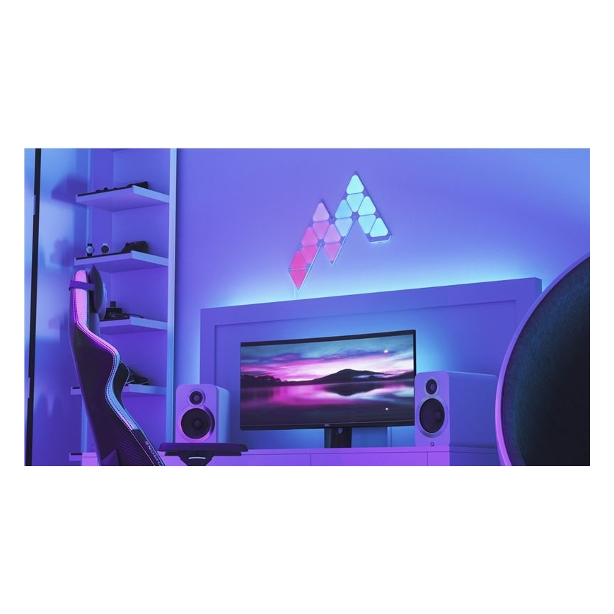 Nanoleaf NL48-1001TW-10PK - RINKINYS 10 vnt. LED RGB Pritemdomos panelės TRIANGLES LED/0,5 Wi-Fi