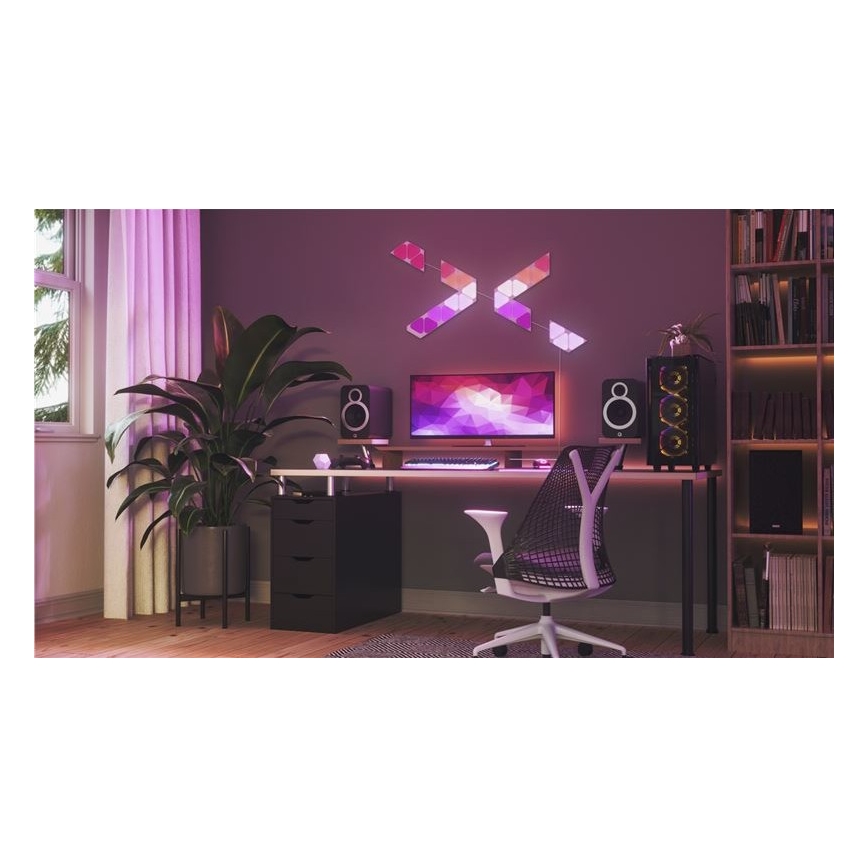 Nanoleaf NL48-1001TW-10PK - RINKINYS 10 vnt. LED RGB Pritemdomos panelės TRIANGLES LED/0,5 Wi-Fi