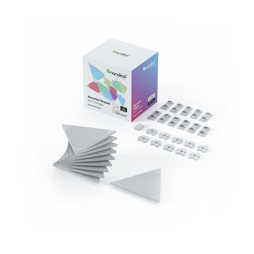Nanoleaf NL48-1001TW-10PK - RINKINYS 10 vnt. LED RGB Pritemdomos panelės TRIANGLES LED/0,5 Wi-Fi