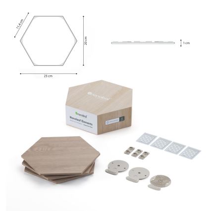 Nanoleaf - KOMPLEKTAS 3x LED pritemdoma panelė HEXAGONS LED/2W/230V Wi-Fi