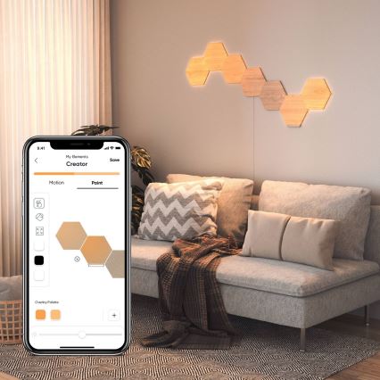 Nanoleaf - KOMPLEKTAS 3x LED pritemdoma panelė HEXAGONS LED/2W/230V Wi-Fi