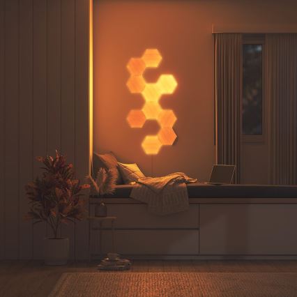 Nanoleaf - KOMPLEKTAS 3x LED pritemdoma panelė HEXAGONS LED/2W/230V Wi-Fi