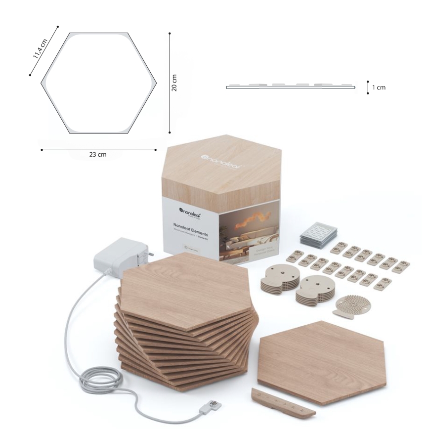 Nanoleaf - KOMPLEKTAS 13x LED pritemdoma panelė HEXAGONS LED/2W/230V Wi-Fi