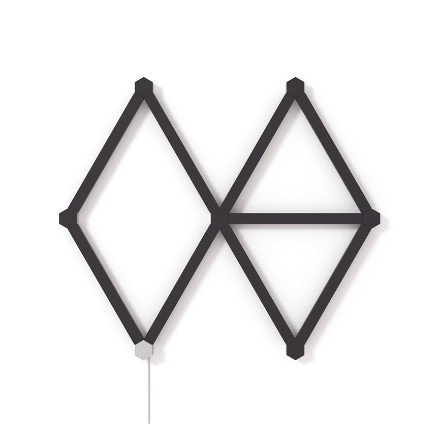 Nanoleaf - Bėginių dangtelių komplektas LINES 9 vnt. juoda matinė