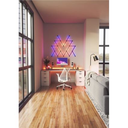 Nanoleaf - Bėginių dangtelių komplektas LINES 9 vnt. juoda matinė