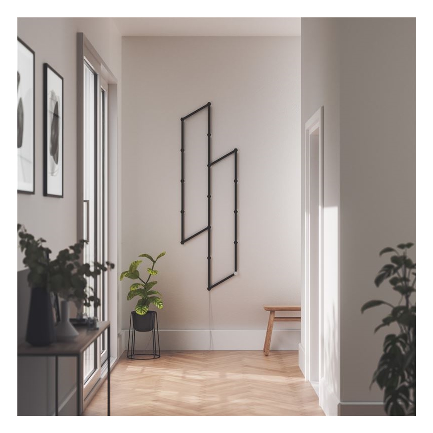 Nanoleaf - Bėginių dangtelių komplektas LINES 9 vnt. juoda matinė