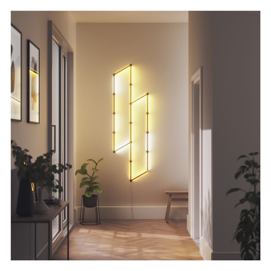 Nanoleaf - Bėginių dangtelių komplektas LINES 9 vnt. juoda matinė