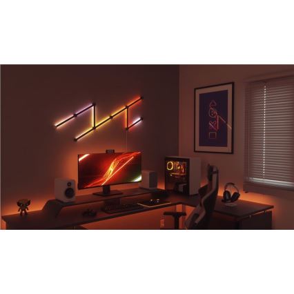 Nanoleaf - Bėginių dangtelių komplektas LINES 9 vnt. juoda matinė