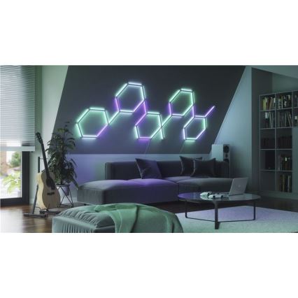 Nanoleaf - KOMPLEKTAS 9x LED RGBW Pritemdomas bėgis LINES LED/2W/230V 1200-6000K Wi-Fi